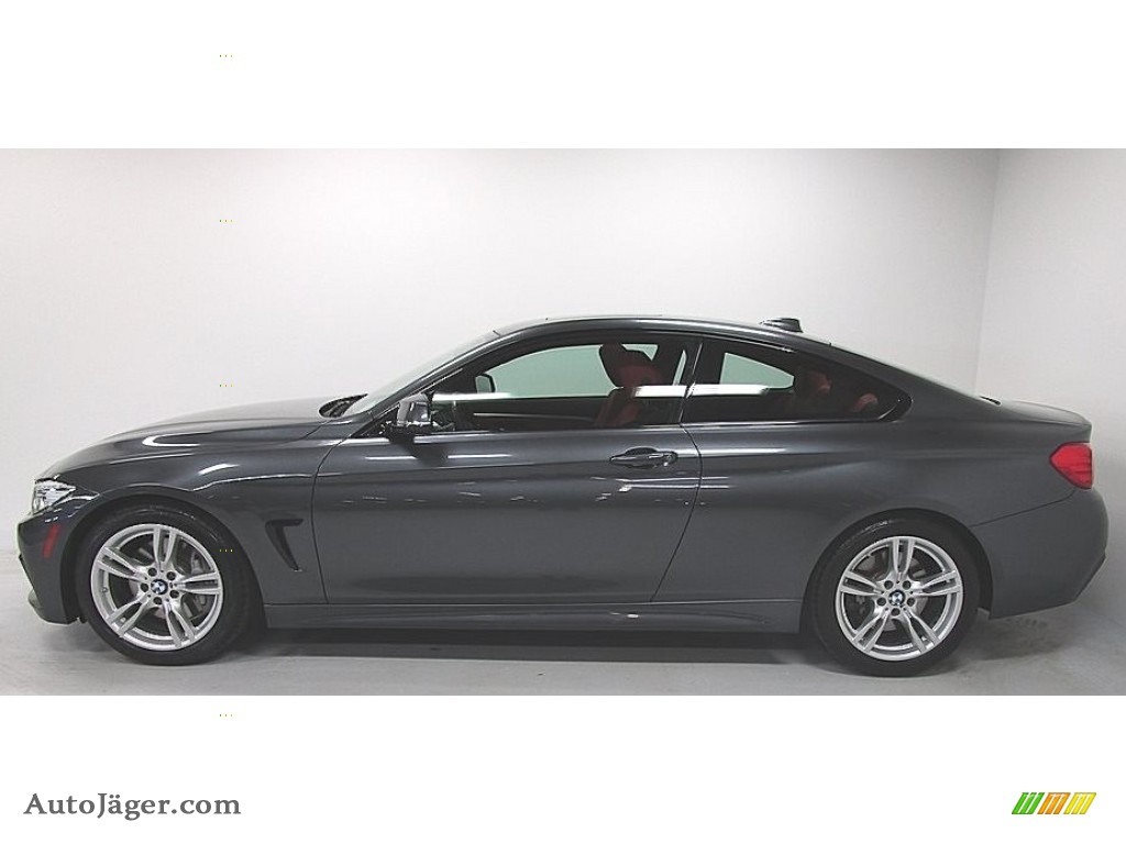 2015 4 Series 435i Coupe - Mineral Grey Metallic / Coral Red/Black Highlight photo #2