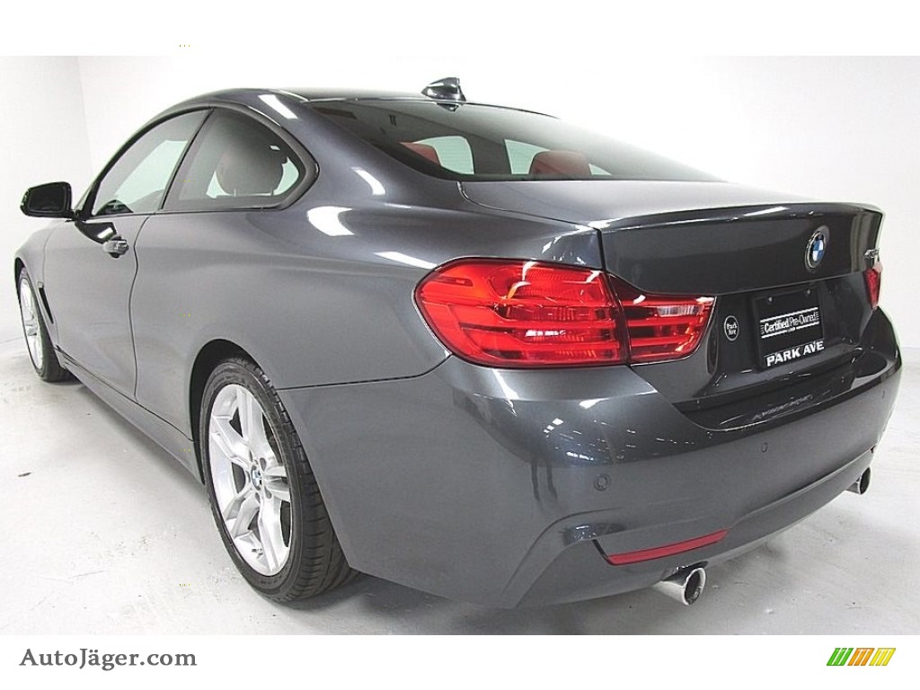 2015 4 Series 435i Coupe - Mineral Grey Metallic / Coral Red/Black Highlight photo #3