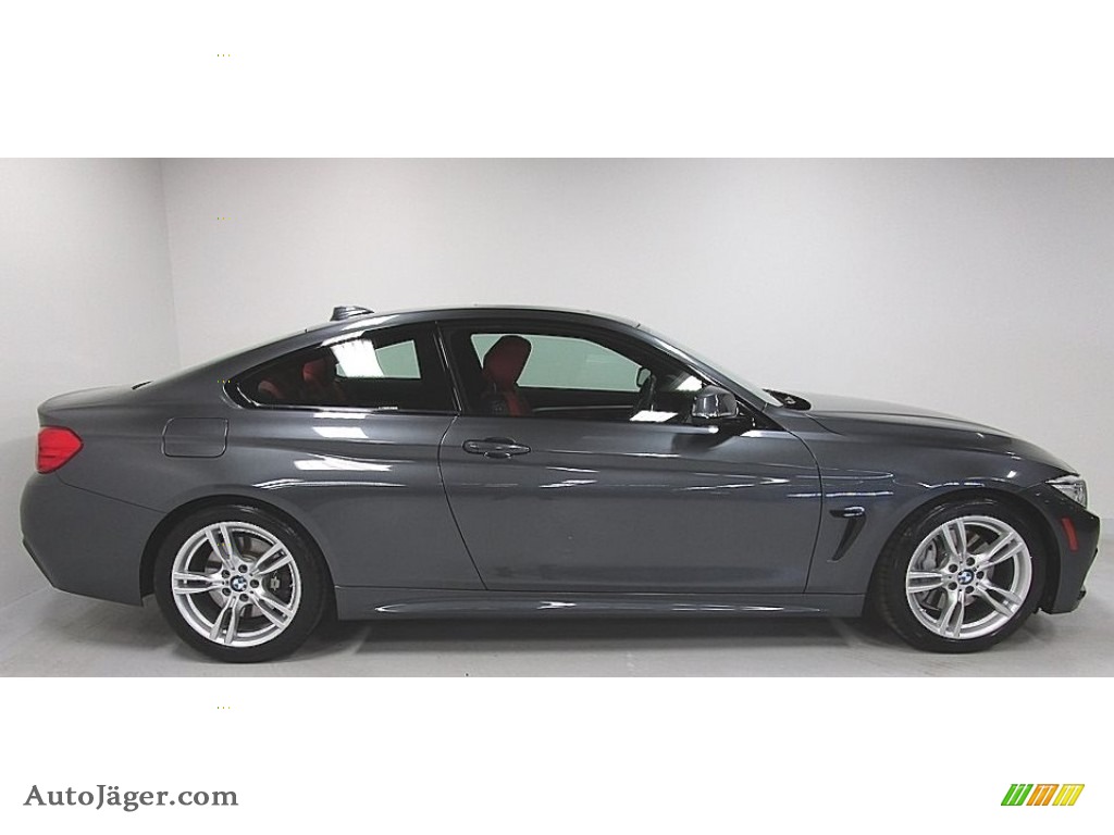 2015 4 Series 435i Coupe - Mineral Grey Metallic / Coral Red/Black Highlight photo #6