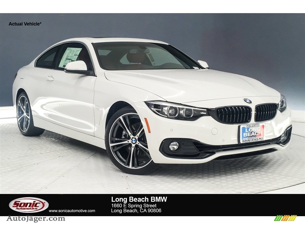 2019 4 Series 430i Coupe - Alpine White / Coral Red photo #1