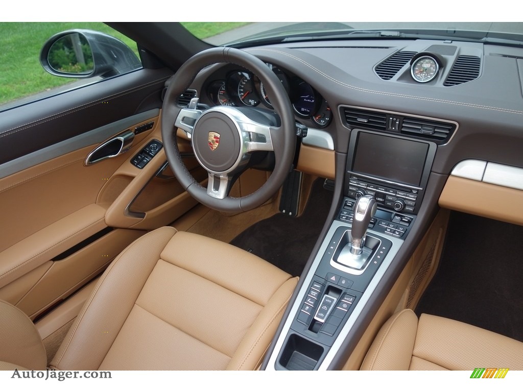 2015 911 Turbo S Cabriolet - Agate Grey Metallic / Espresso/Cognac Natural Leather photo #13