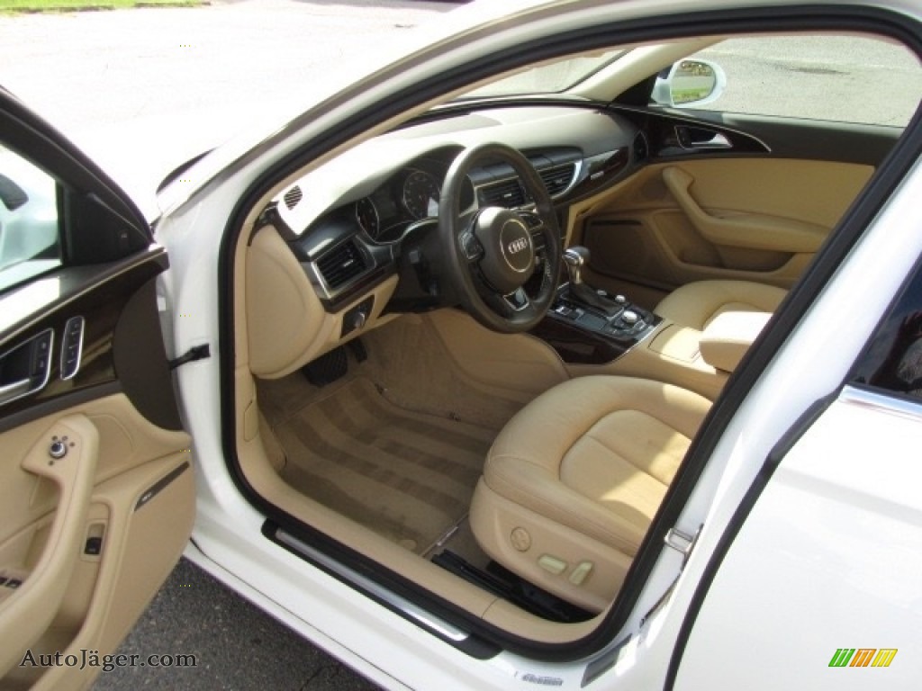 2013 A6 3.0T quattro Sedan - Ibis White / Velvet Beige photo #17