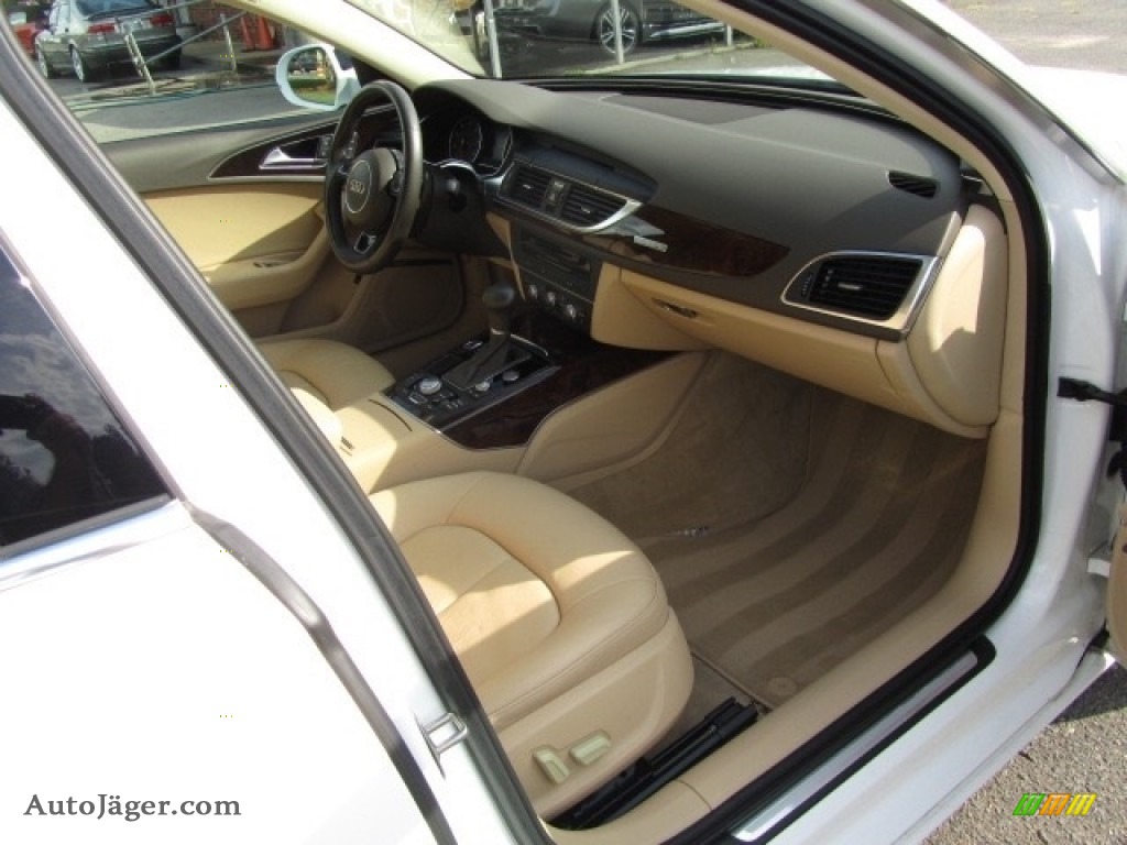 2013 A6 3.0T quattro Sedan - Ibis White / Velvet Beige photo #22