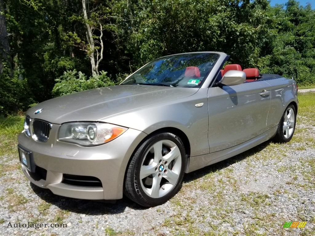 Cashmere Silver Metallic / Coral Red BMW 1 Series 135i Convertible