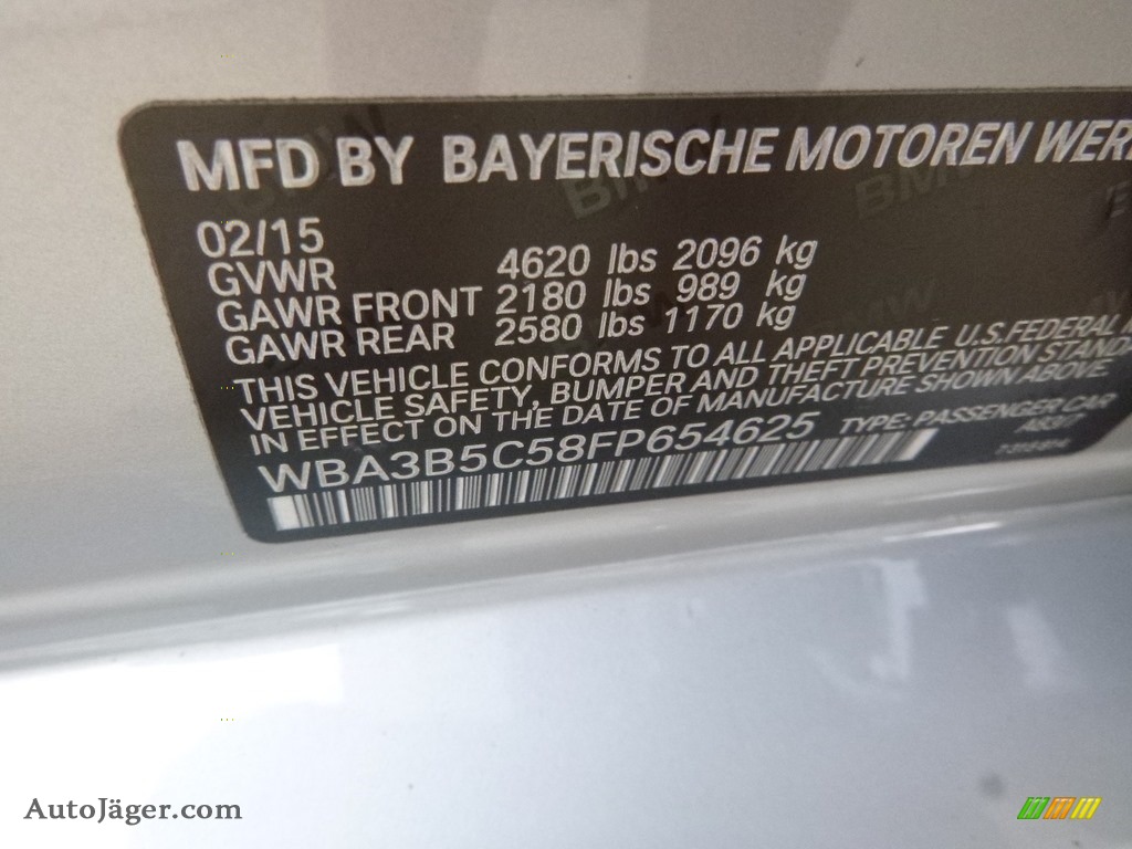 2015 3 Series 328i xDrive Sedan - Glacier Silver Metallic / Black photo #14