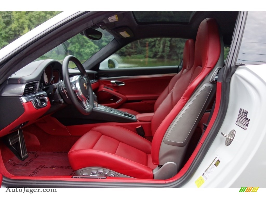 2015 911 Turbo Coupe - White / Black/Garnet Red photo #12