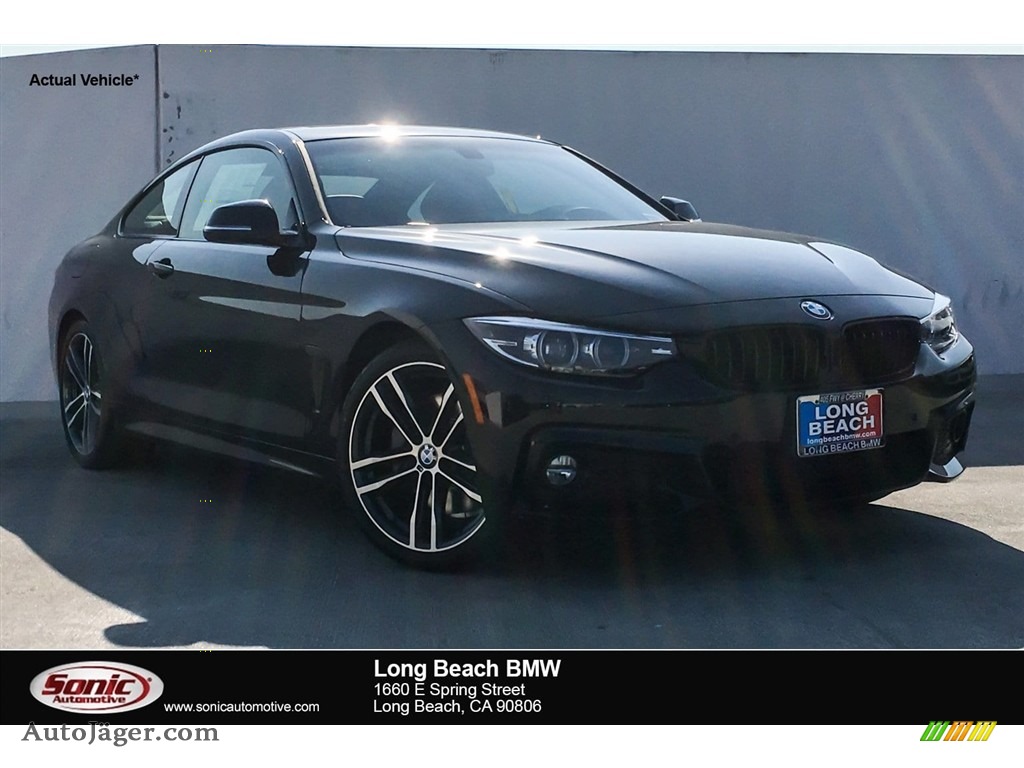 Black Sapphire Metallic / Coral Red BMW 4 Series 430i Coupe