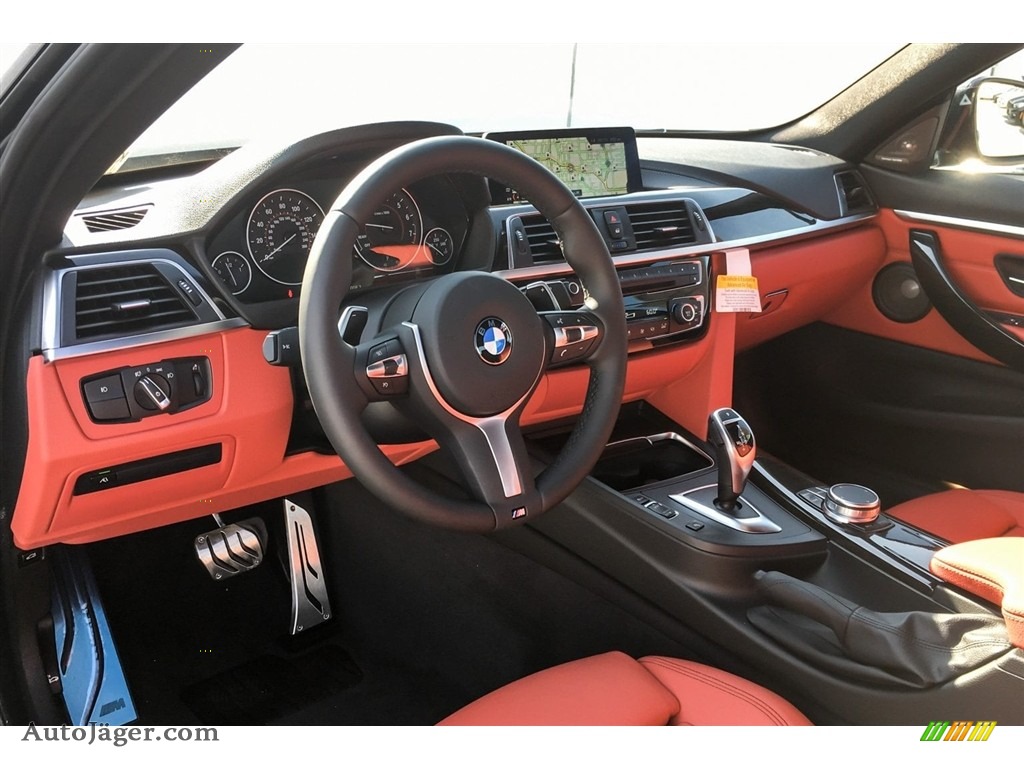 2019 4 Series 430i Coupe - Black Sapphire Metallic / Coral Red photo #4
