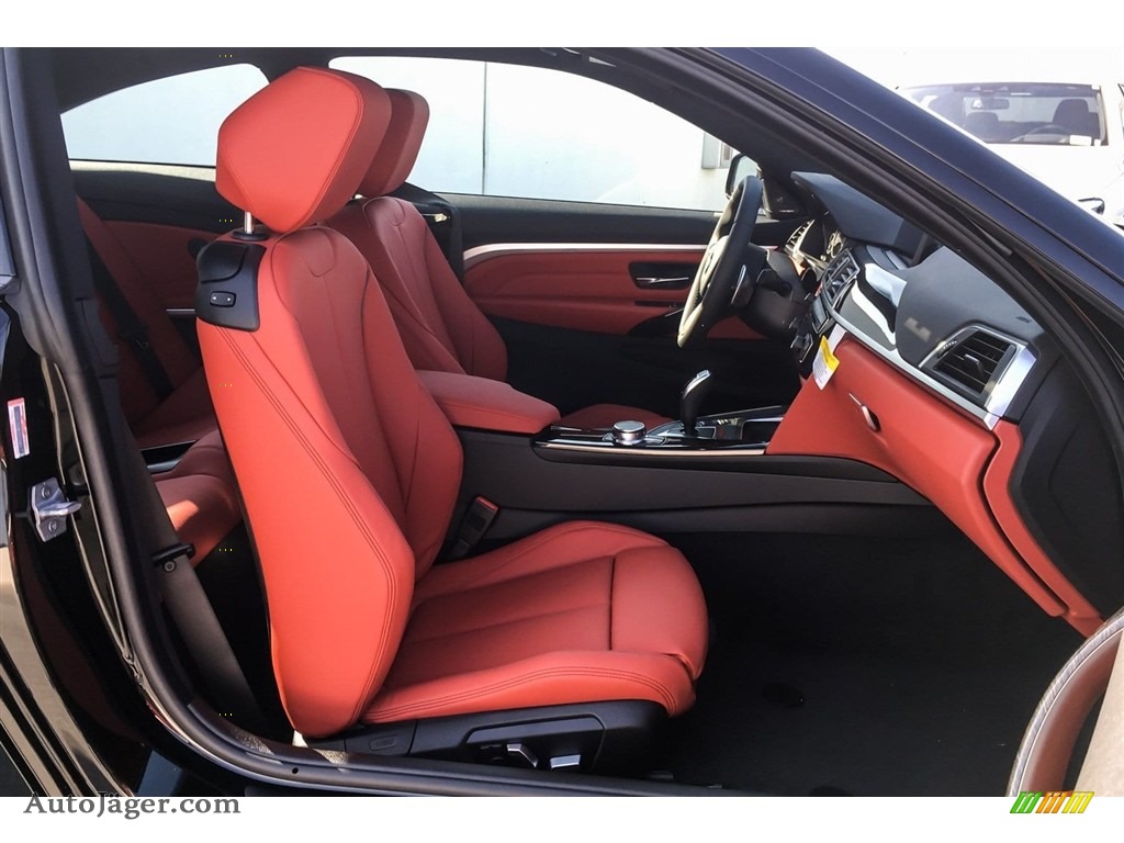 2019 4 Series 430i Coupe - Black Sapphire Metallic / Coral Red photo #5