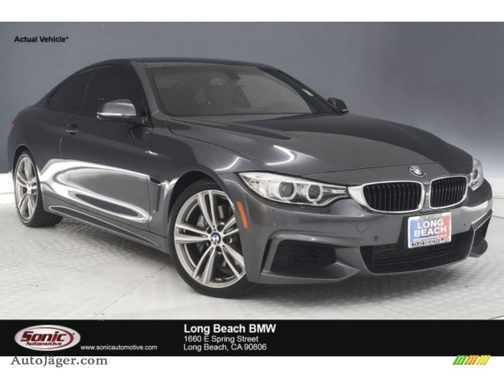 2015 4 Series 435i Coupe - Mineral Grey Metallic / Coral Red/Black Highlight photo #1