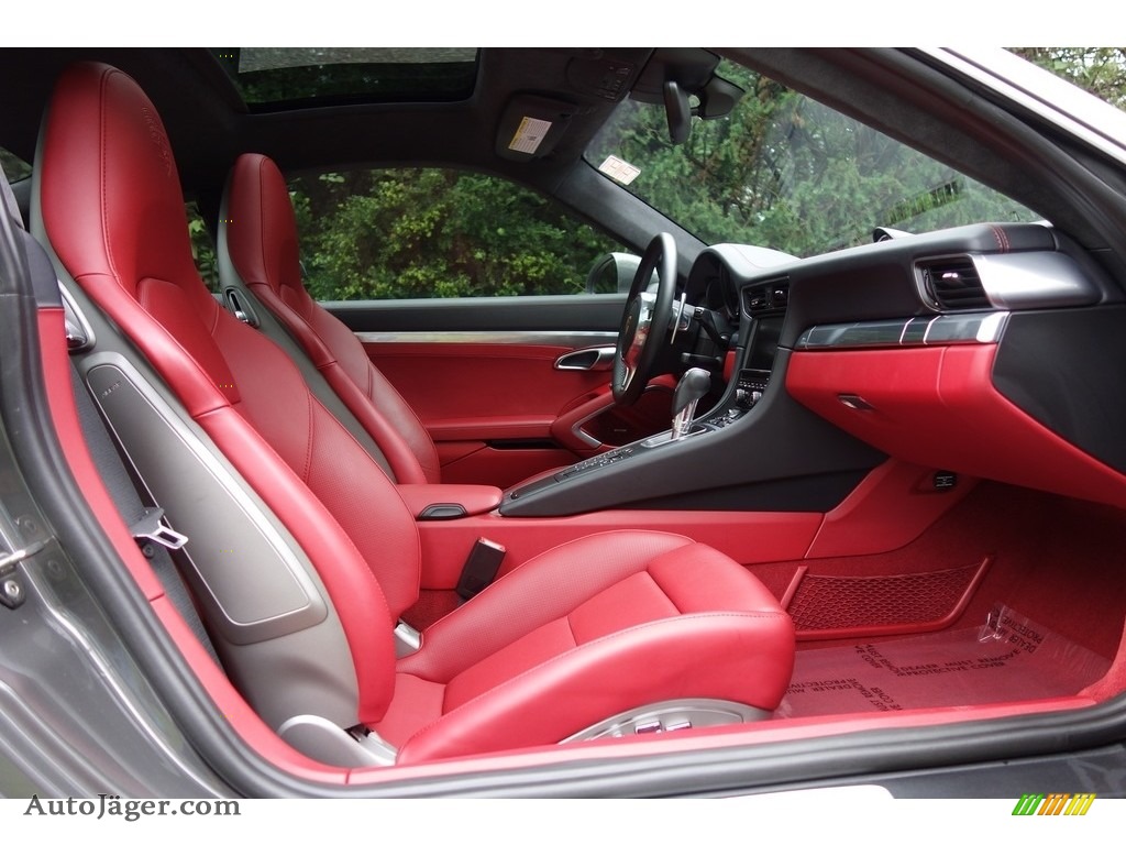 2015 911 Turbo Coupe - Agate Grey Metallic / Black/Garnet Red photo #15