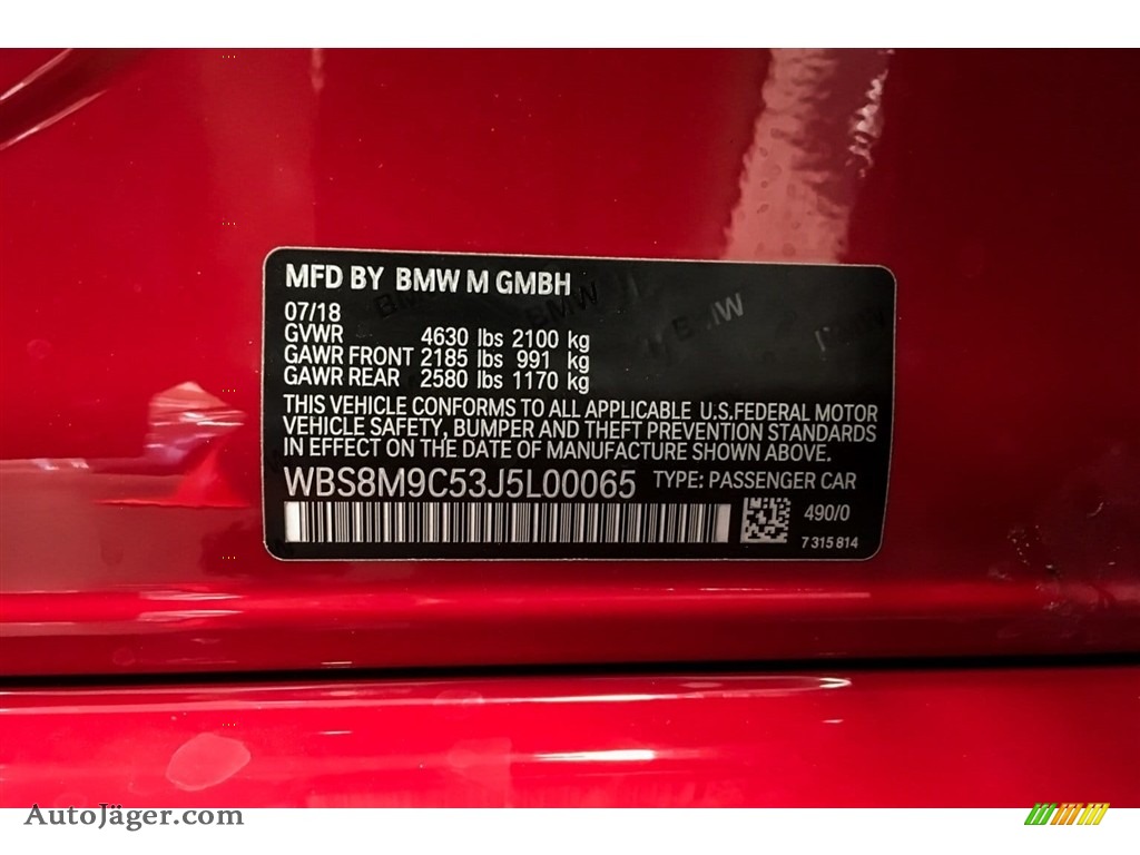 2018 M3 Sedan - Imola Red / Black photo #11