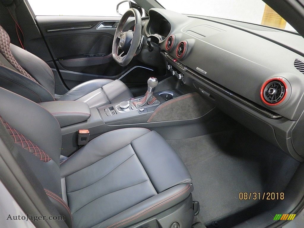 2018 RS 3 quattro Sedan - Nardo Gray / Black/Crescendo Red photo #18