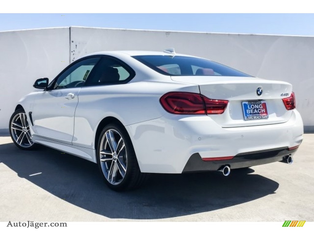2019 4 Series 440i Coupe - Alpine White / Coral Red photo #2