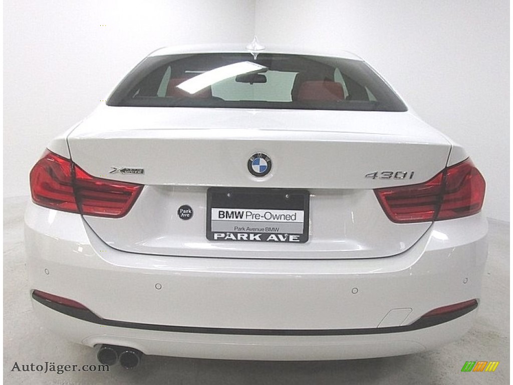 2019 4 Series 430i xDrive Coupe - Mineral White Metallic / Coral Red photo #3