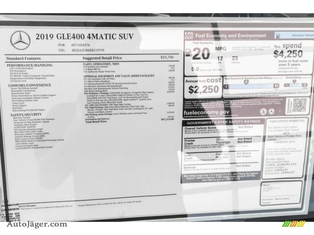 2019 GLE 400 4Matic - Selenite Grey Metallic / Black photo #10