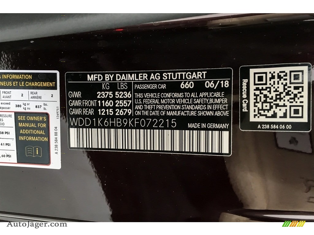 2019 E 450 Cabriolet - Rubellite Red Metallic / Black photo #11