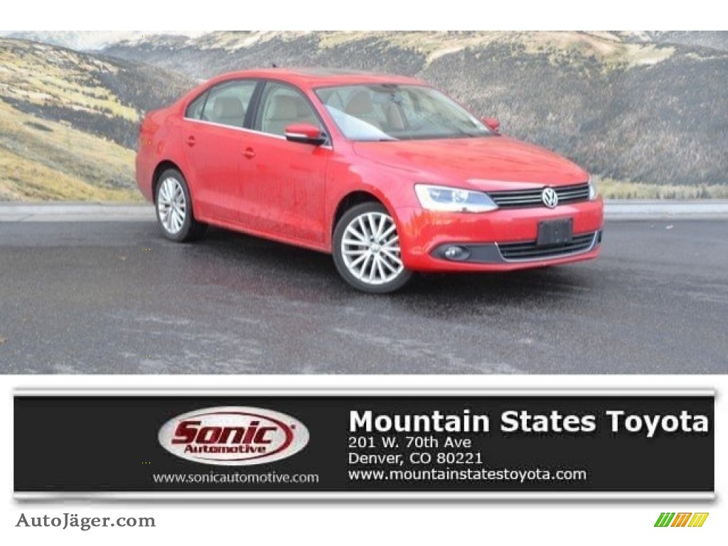 Tornado Red / Cornsilk Beige Volkswagen Jetta SEL Sedan