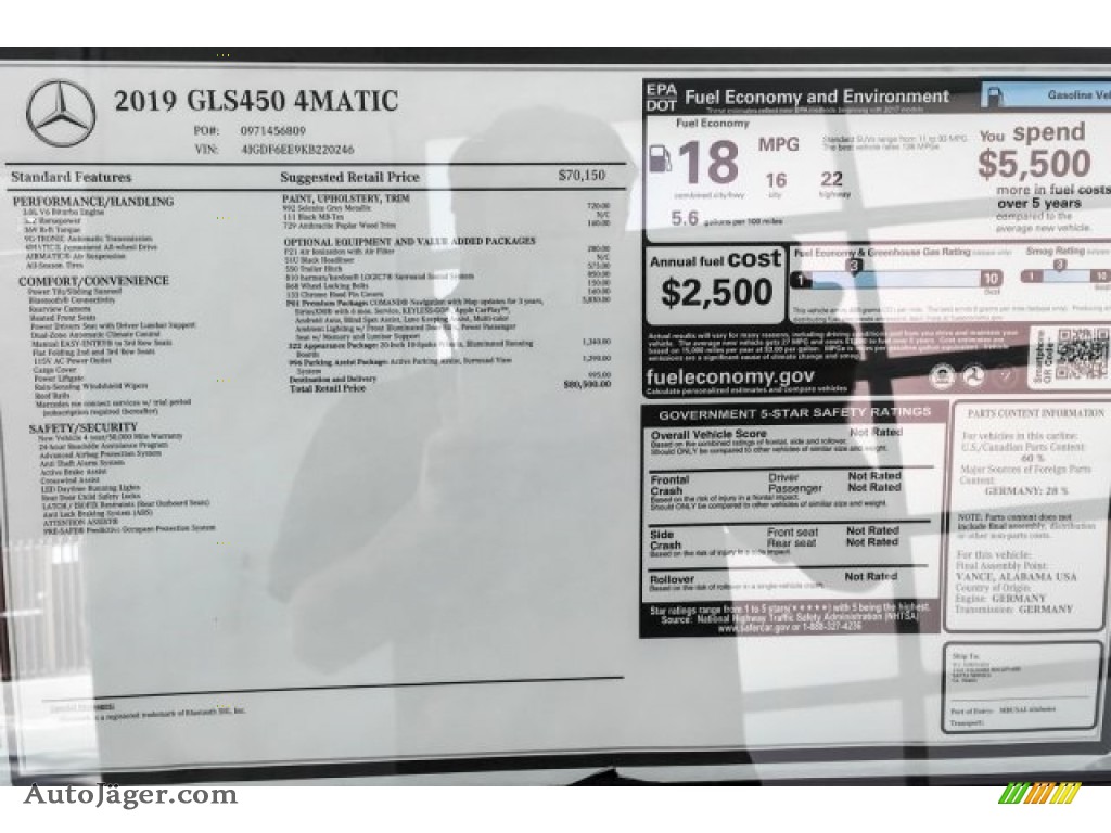 2019 GLS 450 4Matic - Selenite Grey Metallic / Black photo #10
