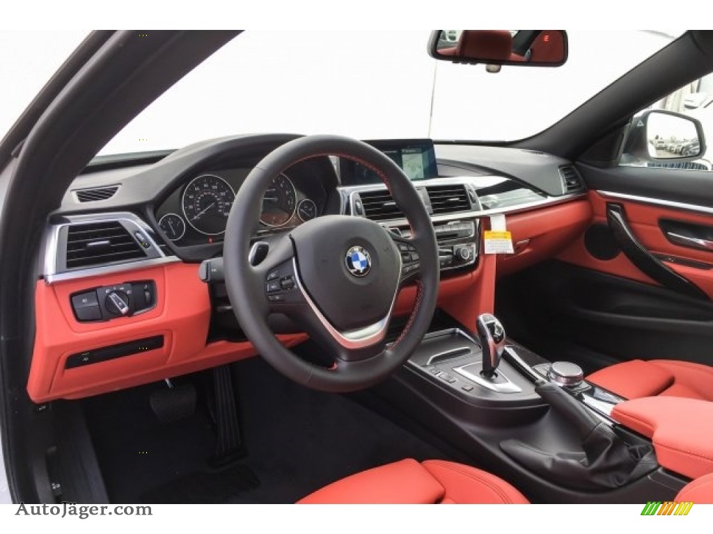 2019 4 Series 430i Coupe - Alpine White / Coral Red photo #4