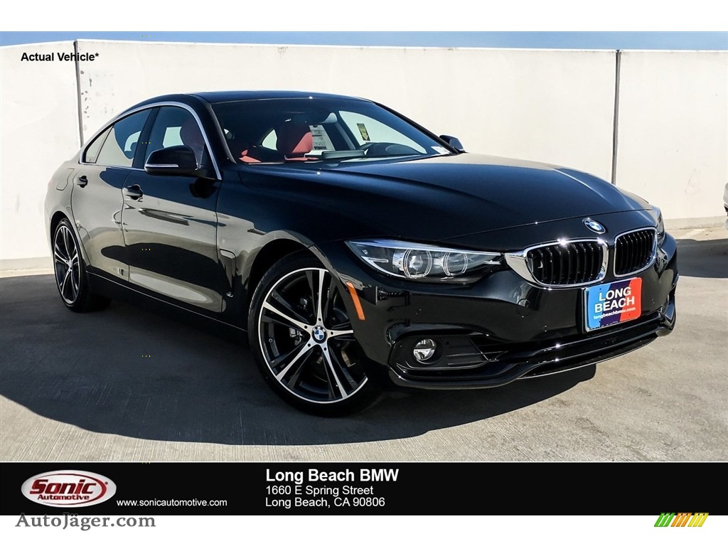 2019 4 Series 430i Gran Coupe - Jet Black / Coral Red photo #1