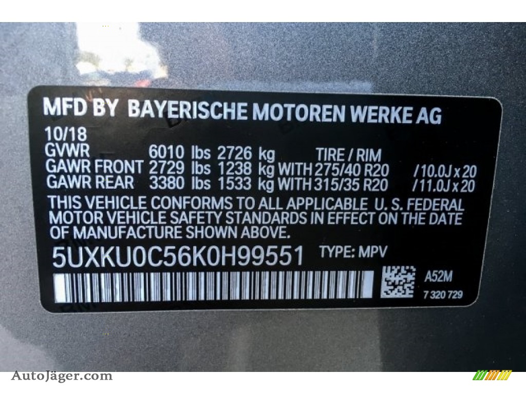 2019 X6 sDrive35i - Space Gray Metallic / Black photo #11