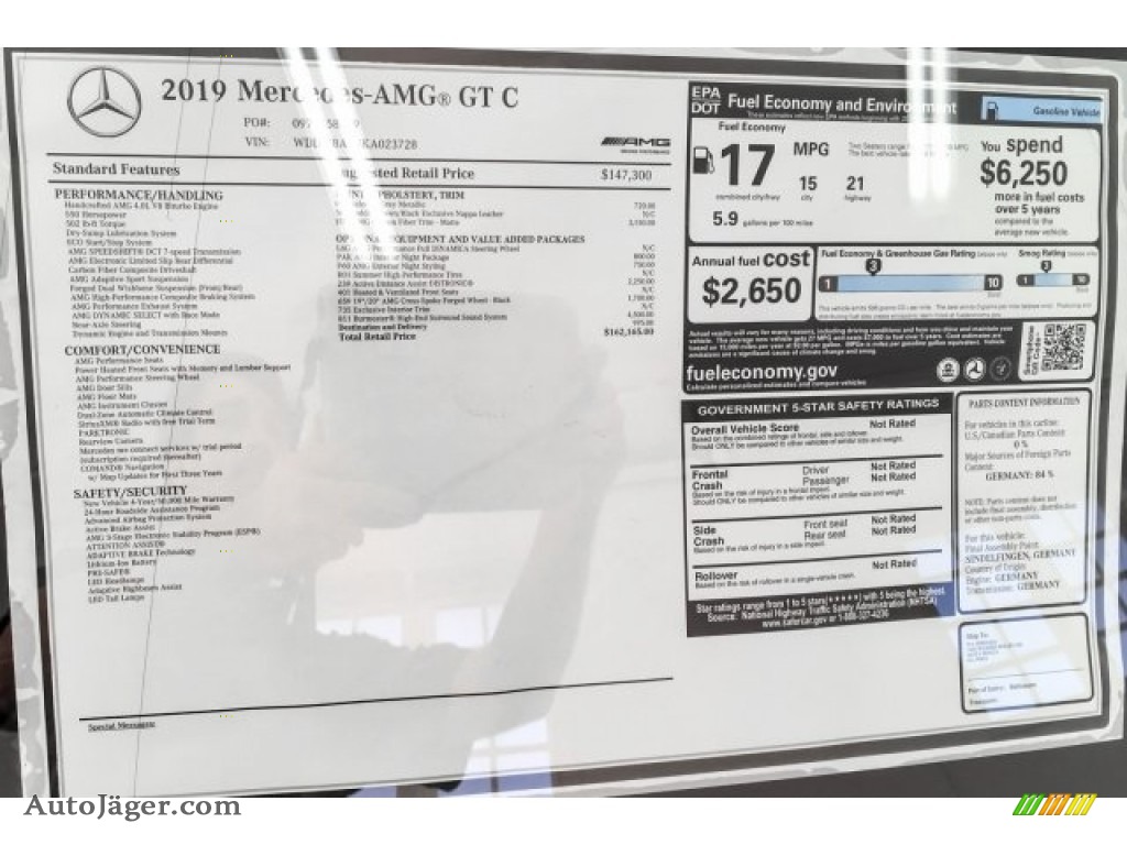 2019 AMG GT C Coupe - Selenite Grey Metallic / Saddle Brown photo #19
