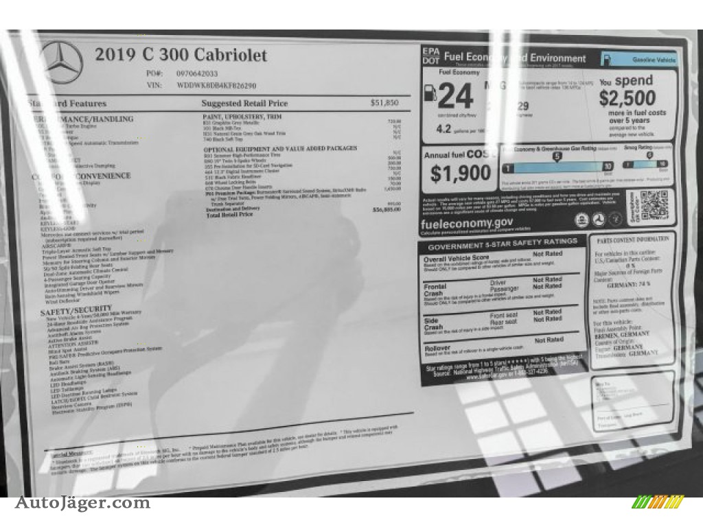 2019 C 300 Cabriolet - Graphite Grey Metallic / Black photo #10