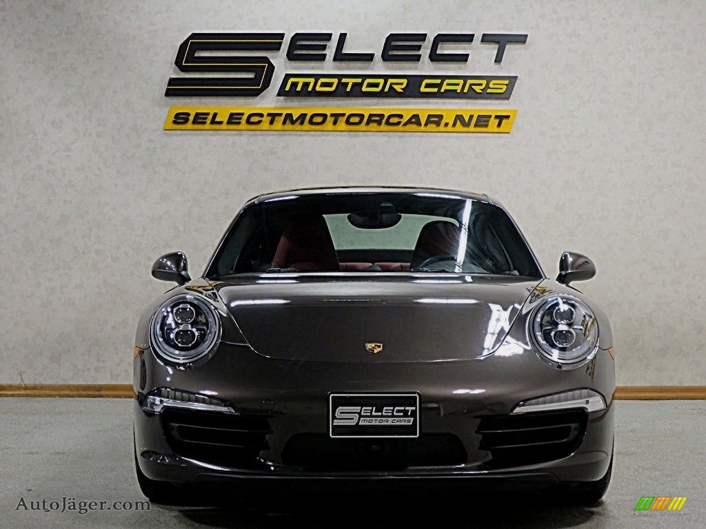 2014 911 Carrera 4S Coupe - Anthracite Brown Metallic / Carrera Red Natural Leather photo #2