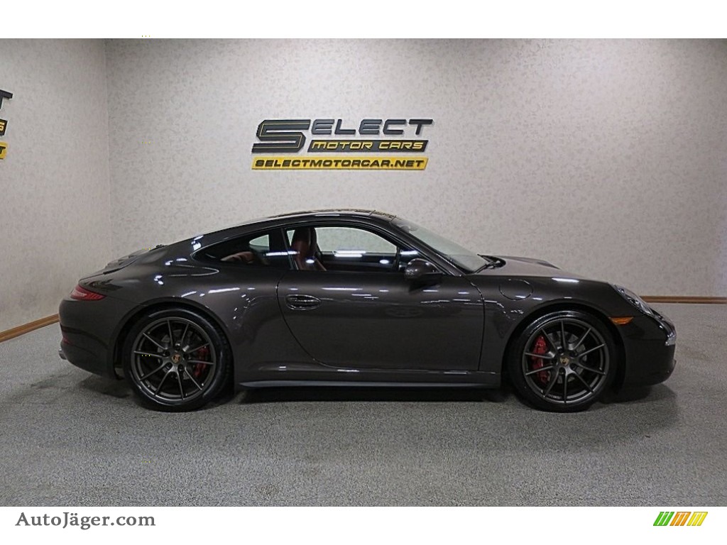 2014 911 Carrera 4S Coupe - Anthracite Brown Metallic / Carrera Red Natural Leather photo #4