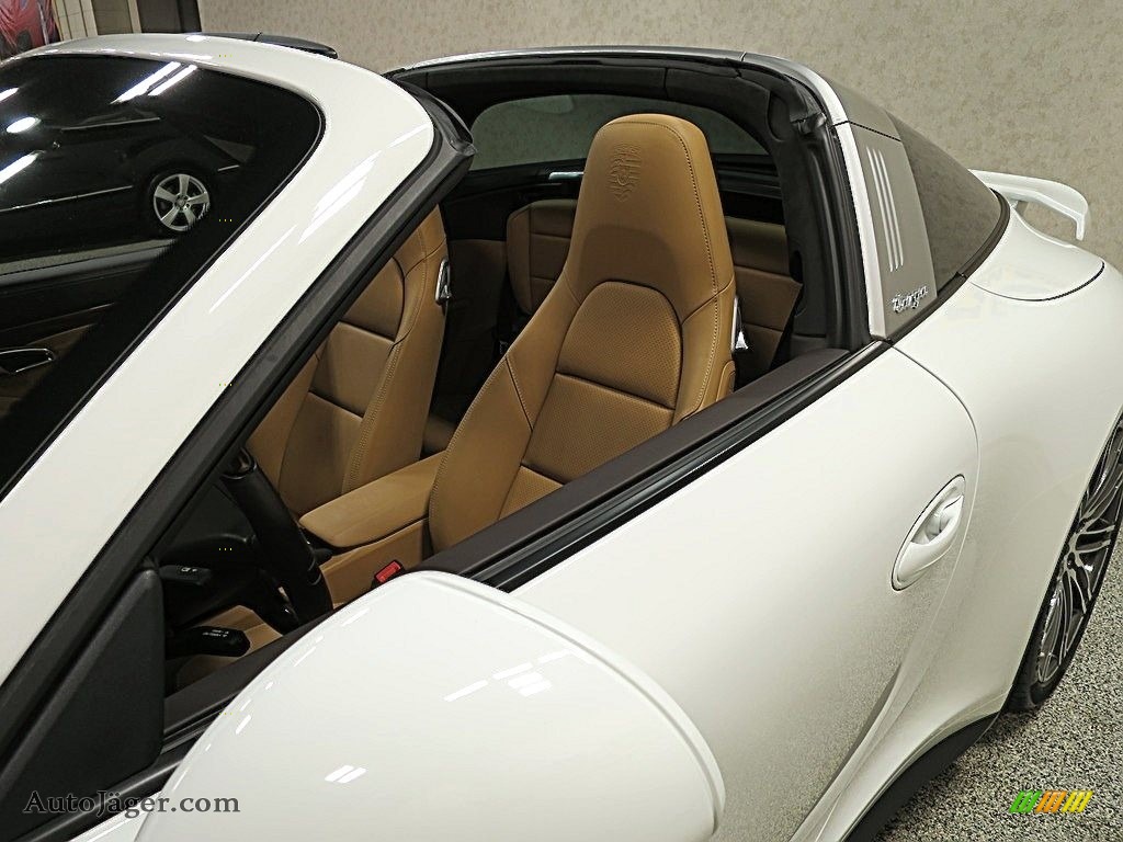 2015 911 Targa 4S - White / Espresso/Cognac Natural Leather photo #13