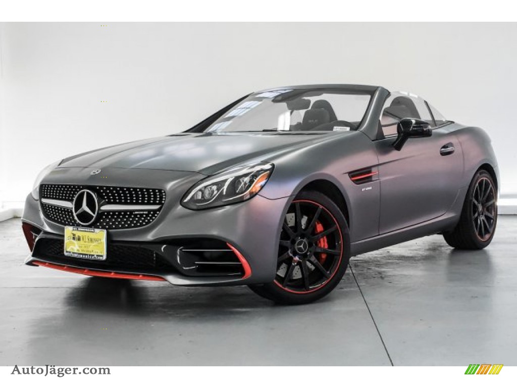 2018 SLC 43 AMG Roadster - designo Shadow Grey Magno (Matte) / Black/Silver Pearl w/Red Piping photo #12