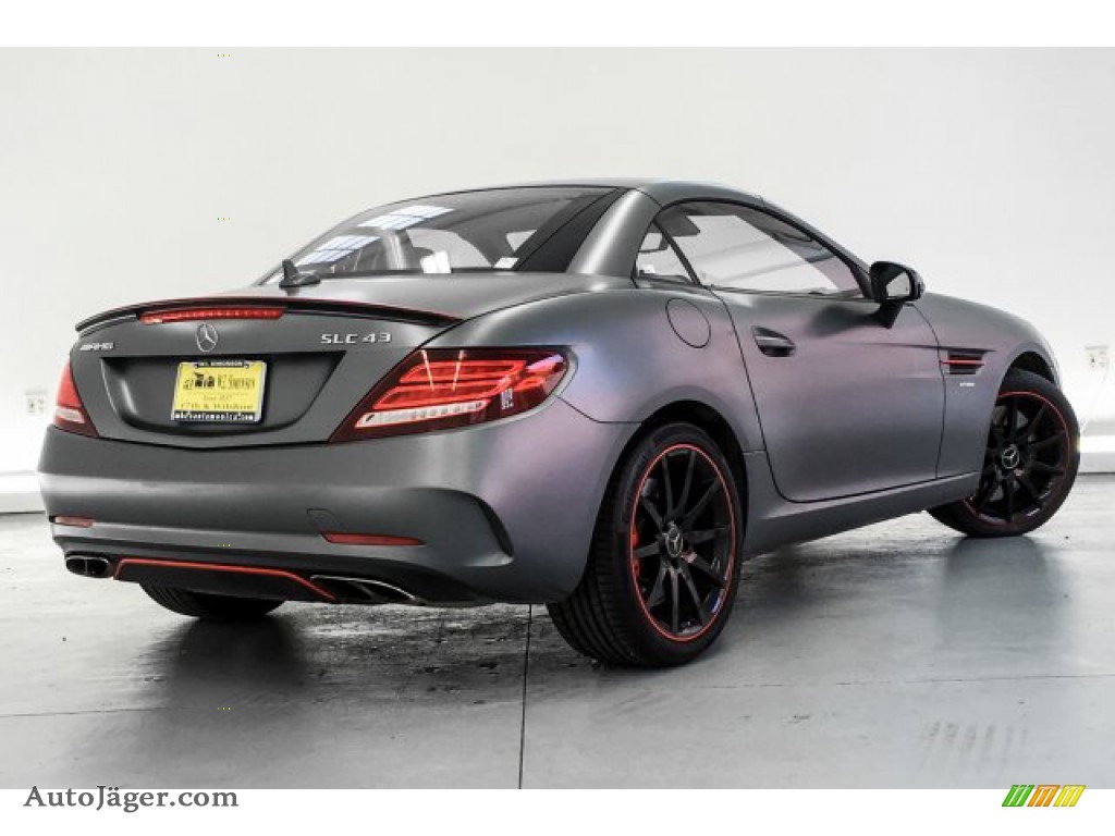2018 SLC 43 AMG Roadster - designo Shadow Grey Magno (Matte) / Black/Silver Pearl w/Red Piping photo #16