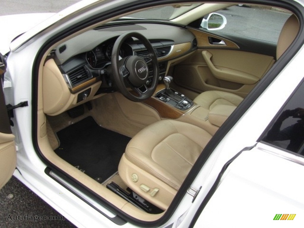 2012 A6 3.0T quattro Sedan - Ibis White / Velvet Beige photo #17