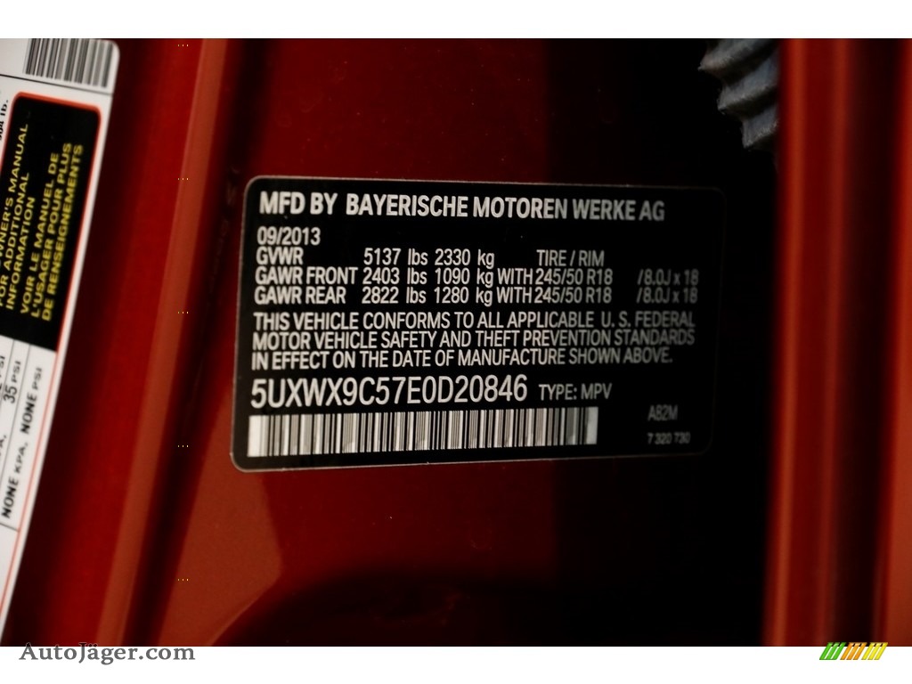 2014 X3 xDrive28i - Vermilion Red Metallic / Oyster photo #22