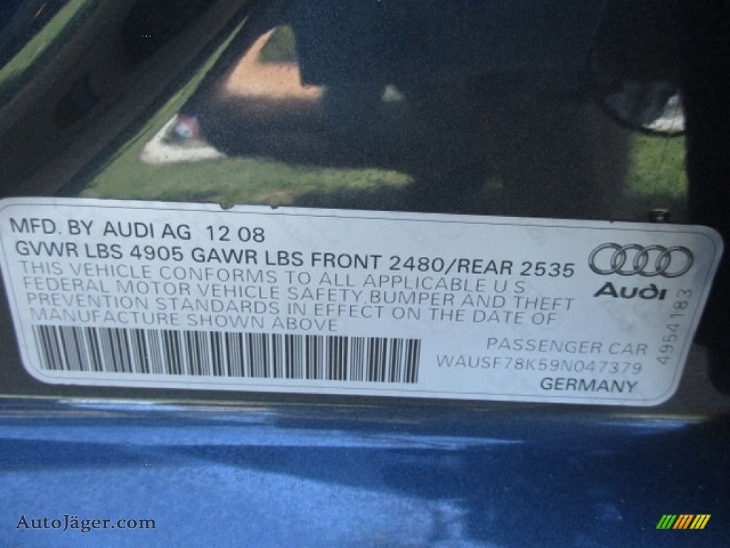 2009 A4 2.0T Premium quattro Sedan - Meteor Grey Pearl Effect / Light Grey photo #100