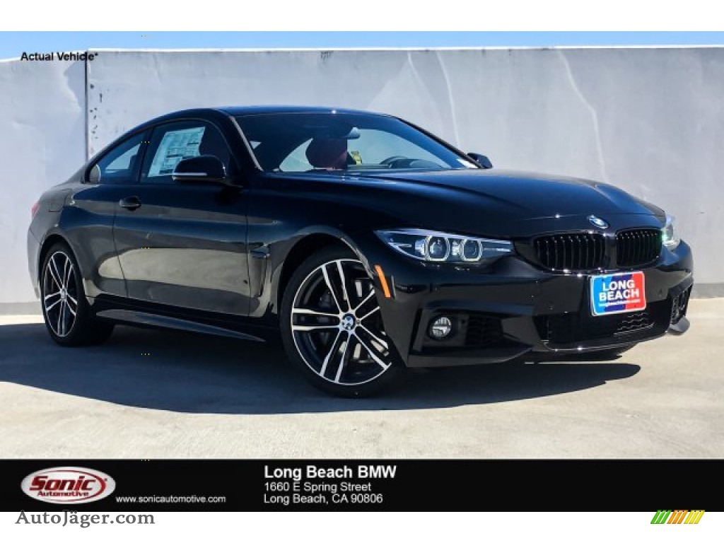 2019 4 Series 440i Coupe - Black Sapphire Metallic / Coral Red photo #1