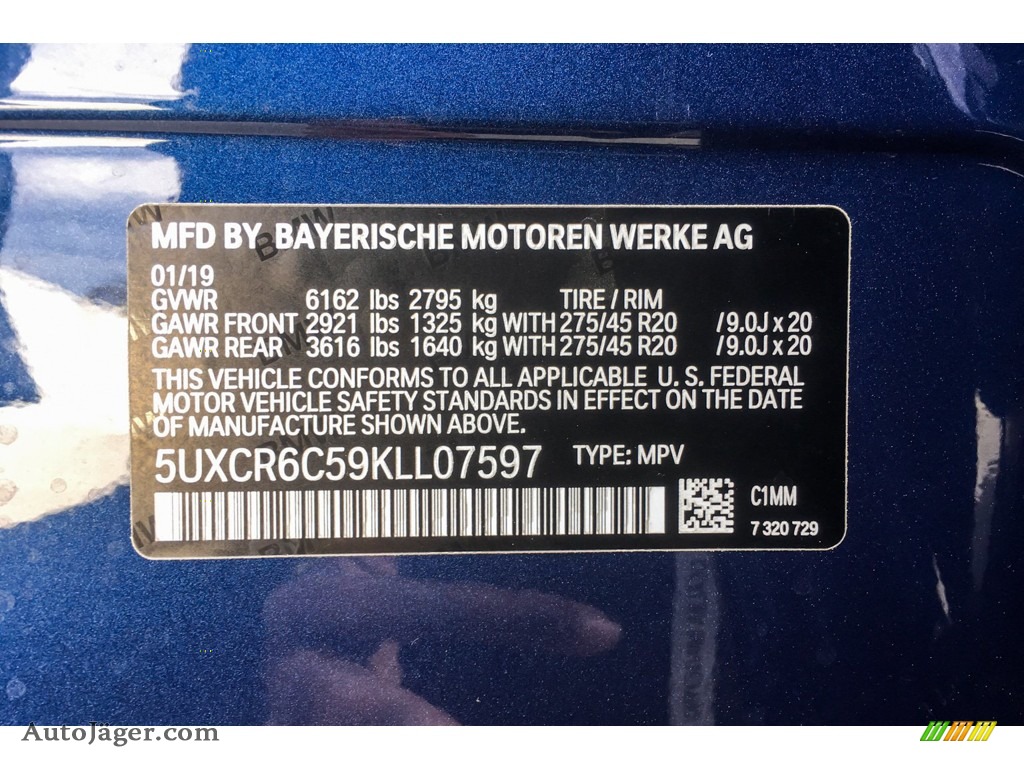 2019 X5 xDrive40i - Phytonic Blue Metallic / Black photo #11