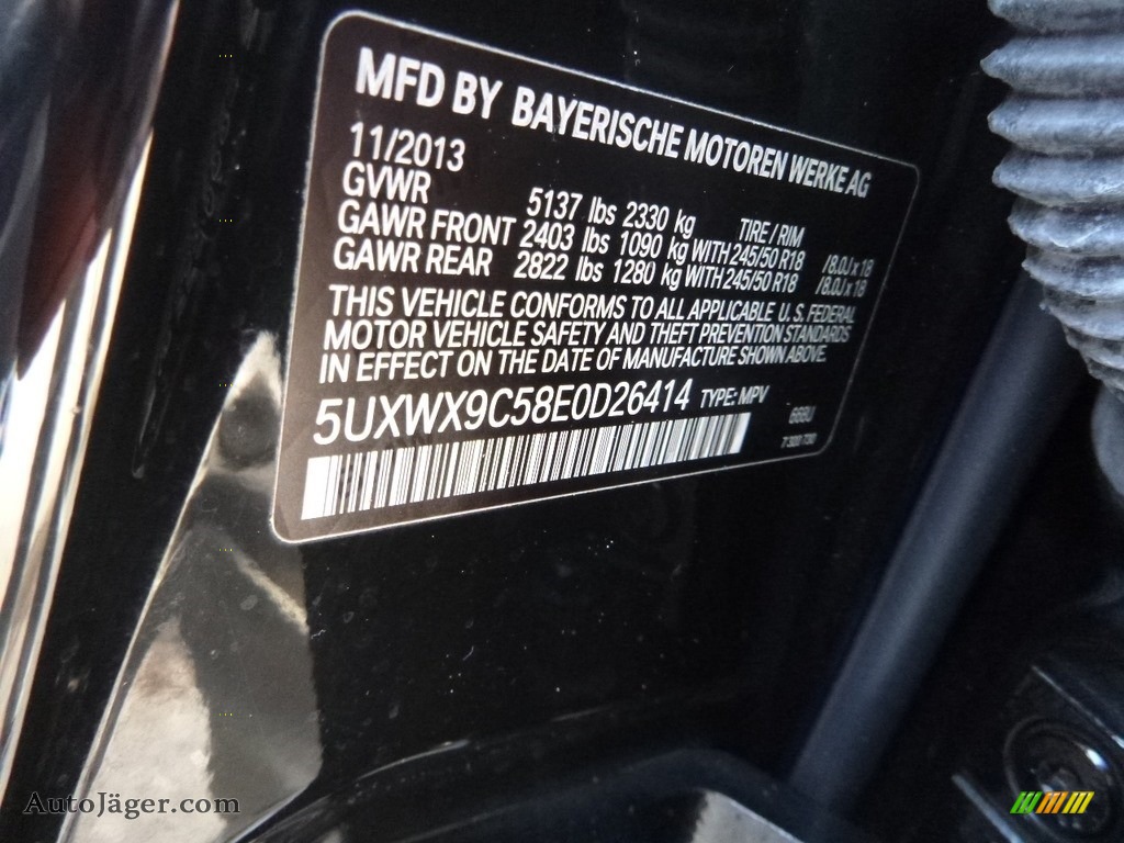 2014 X3 xDrive28i - Black Sapphire Metallic / Black photo #16