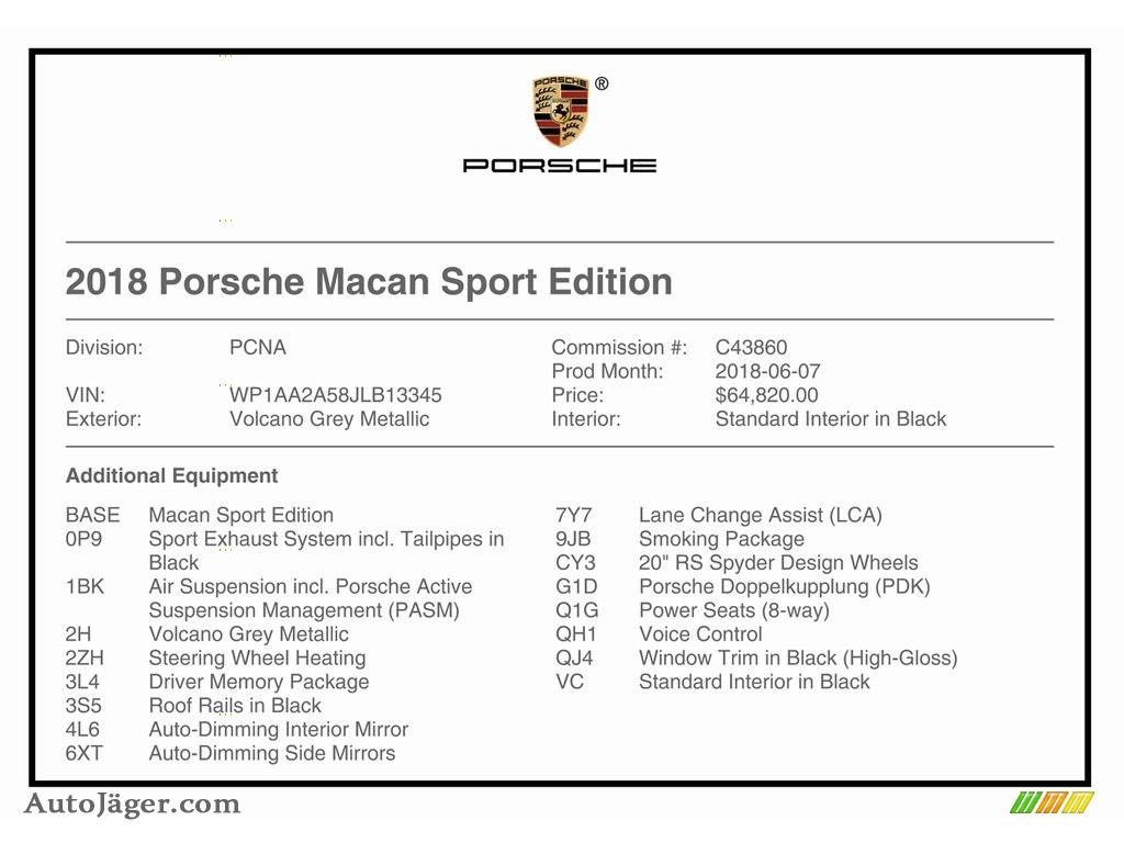 2018 Macan Sport Edition - Volcano Grey Metallic / Black photo #20