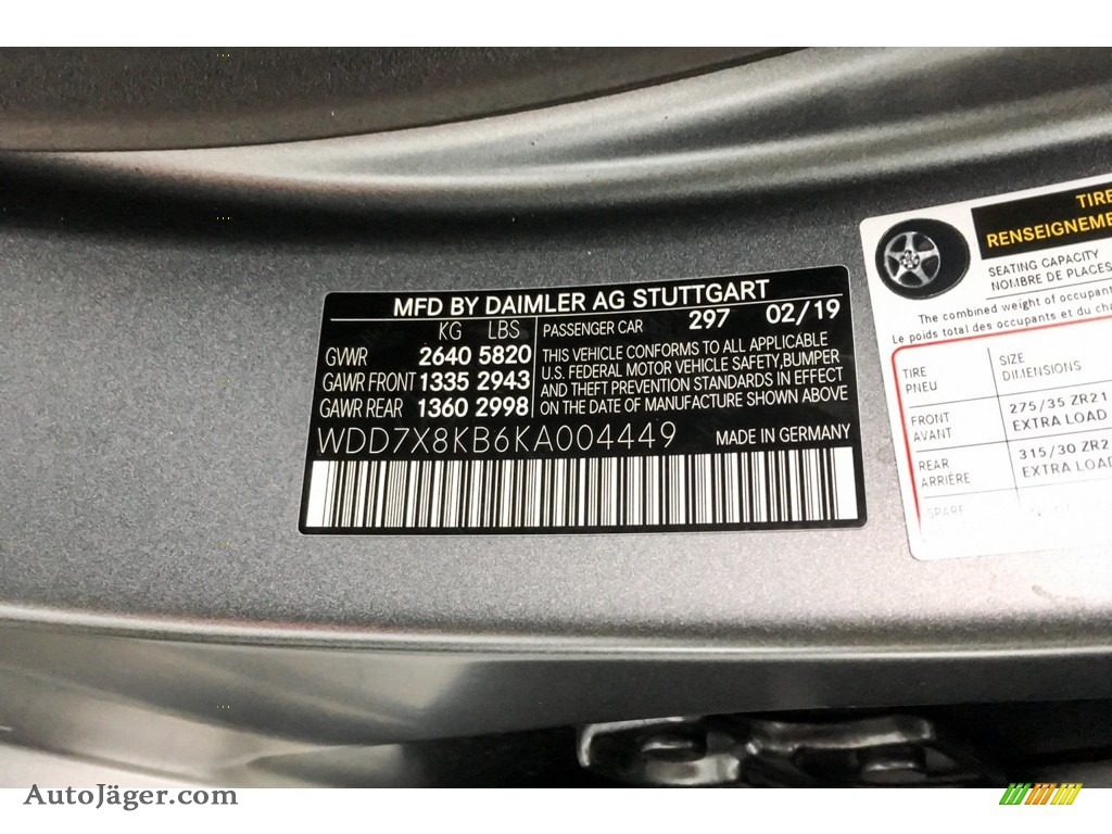 2019 AMG GT 63 S - designo Selenite Grey Magno (Matte) / Magma Grey/Black photo #11