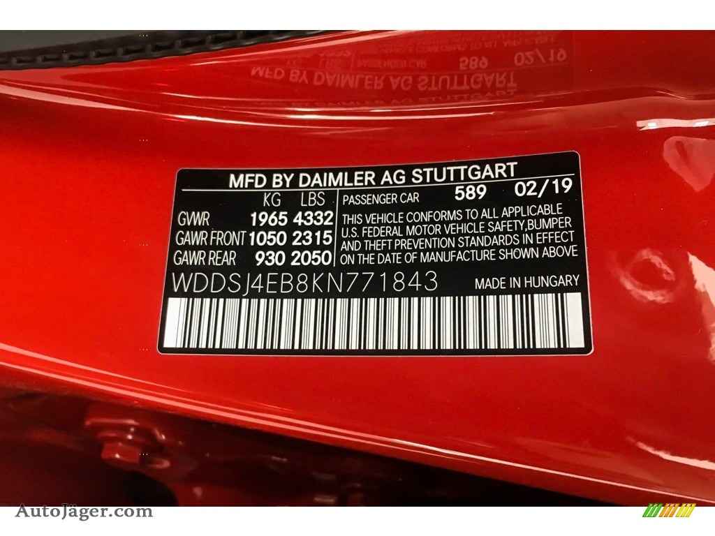 2019 CLA 250 Coupe - Jupiter Red / Black photo #11
