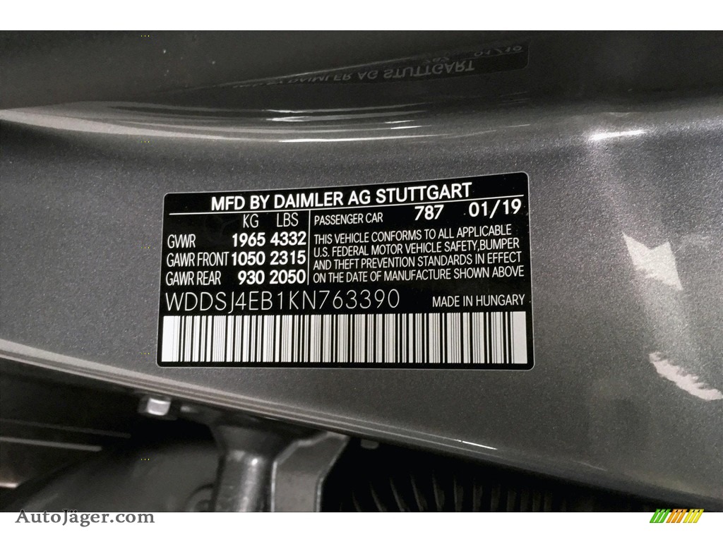 2019 CLA 250 Coupe - Mountain Grey Metallic / Black photo #11