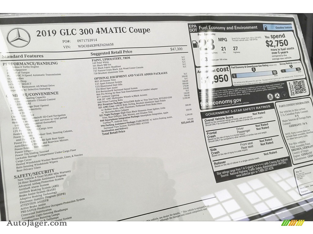 2019 GLC 300 4Matic Coupe - Polar White / Black photo #10