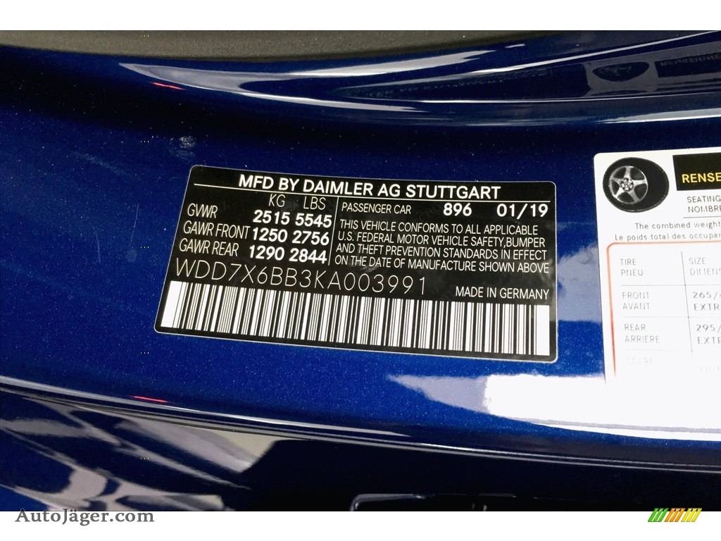 2019 AMG GT 53 - Brilliant Blue Metallic / Saddle Brown/Black photo #11
