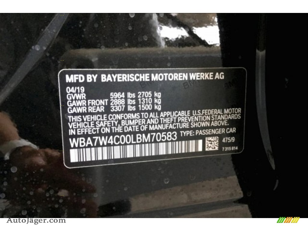 2020 7 Series 745e xDrive iPerformance Sedan - Black Sapphire Metallic / Black photo #11