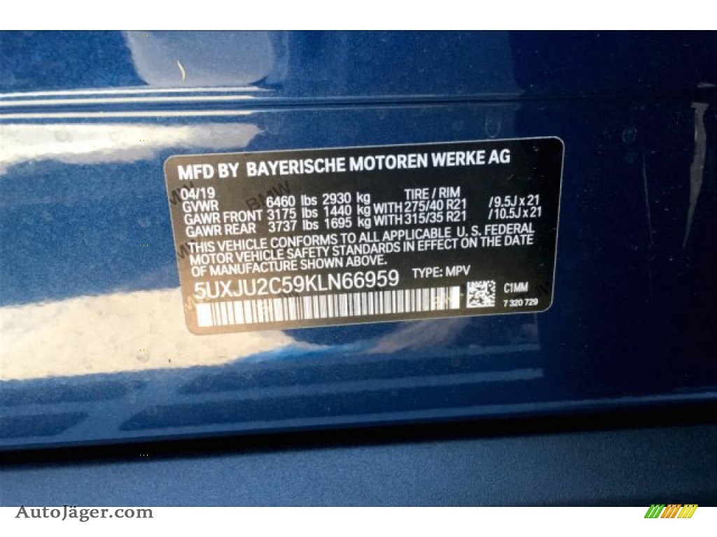 2019 X5 xDrive50i - Phytonic Blue Metallic / Tartufo photo #8