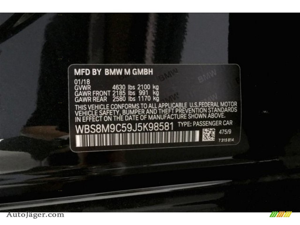 2018 M3 Sedan - Black Sapphire Metallic / Black photo #19