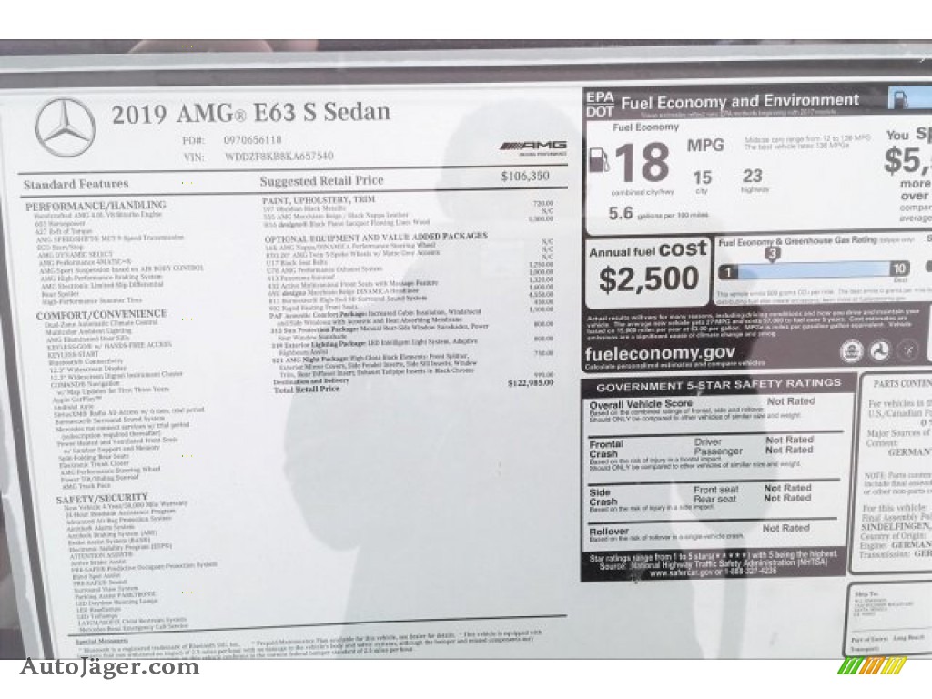 2019 E AMG 63 S 4Matic Sedan - Obsidian Black Metallic / Macchiato Beige/Black photo #10
