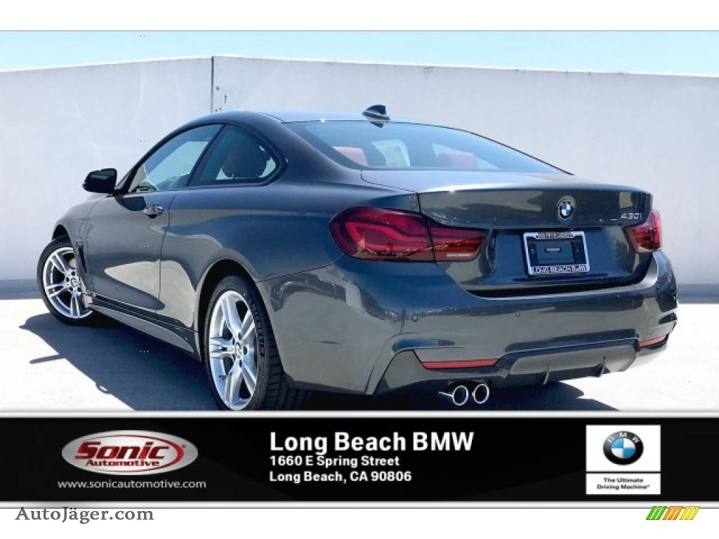 2020 4 Series 430i Coupe - Mineral Grey Metallic / Coral Red photo #2